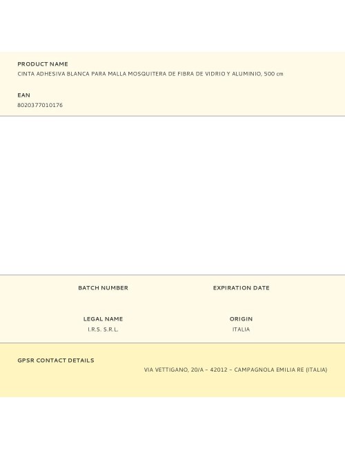 Cinta adhesiva blanca para malla mosquitera de fibra de vidrio y aluminio, 500 cm