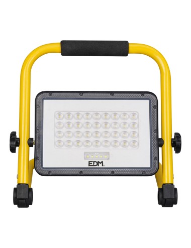 Foco proyector led solar de trabajo + panel solar 4000 lm, 6.400 k, luz fría, ip65