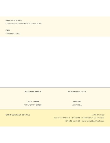 Cuchillas de seguridad 25 mm, 5 uds