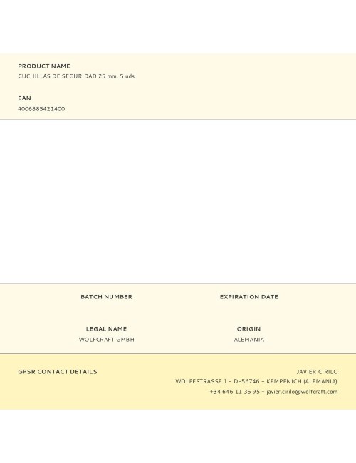 Cuchillas de seguridad 25 mm, 5 uds