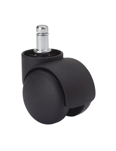 Rueda giratoria espiga lisa y eje liso, color negro, carga máx. 50 kg, 11 x 12 cm, ø 5 cm