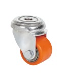 Rueda giratoria con agujero, rodamiento de bolas, color naranja, carga máx. 100 kg, ø 3,5 cm