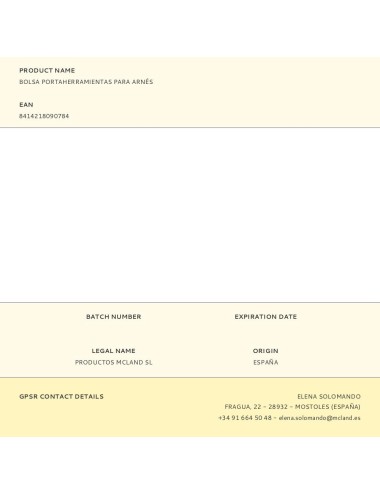 Bolsa portaherramientas para arnés