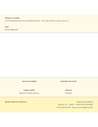 Hilo dispensador para desbrozadora - sección estrella ø2,4 mm 81 m