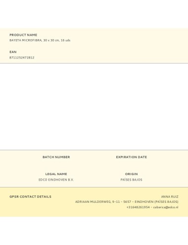 Bayeta microfibra, 30 x 30 cm, 16 uds