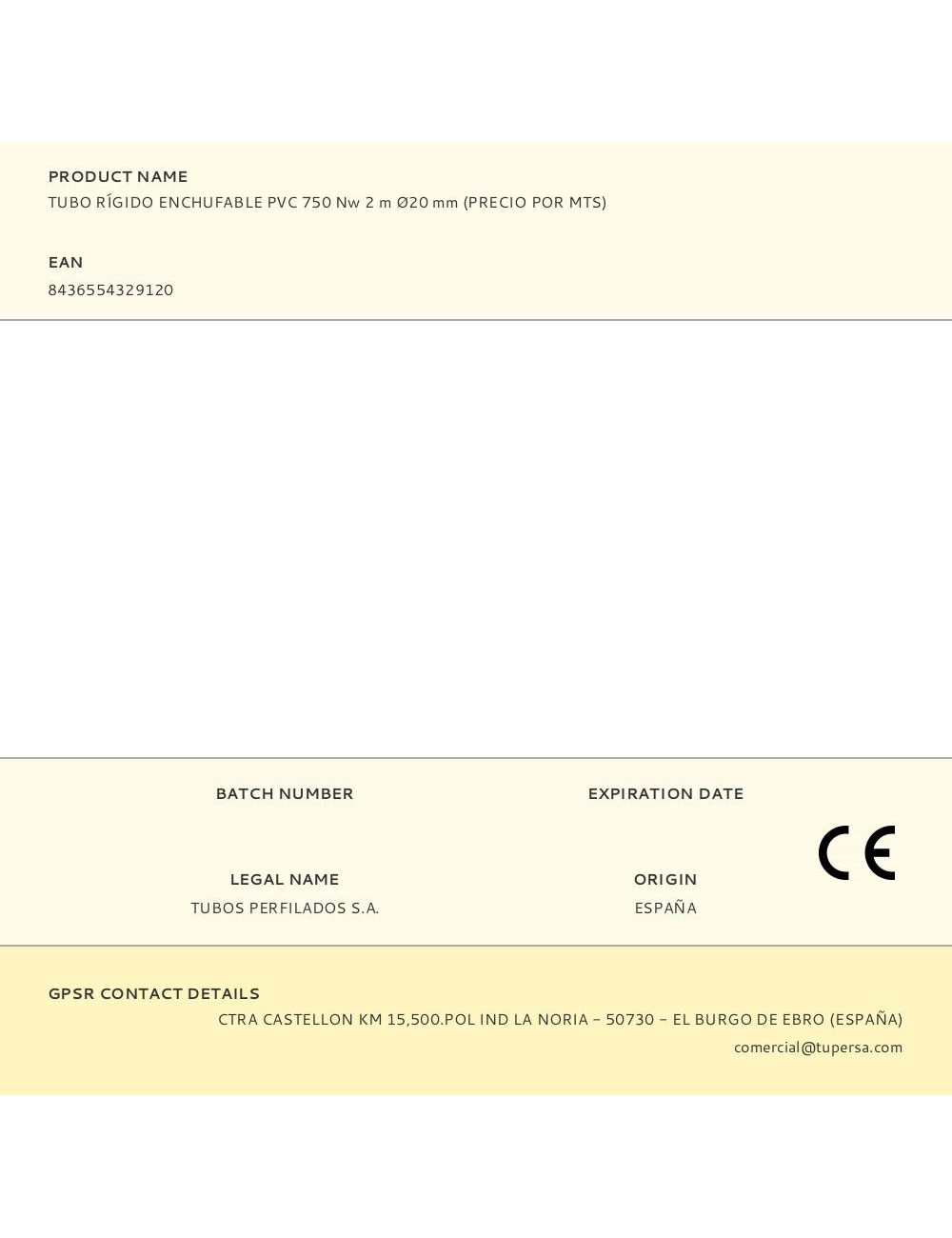 Tubo rígido enchufable pvc 750 nw 2 m ø20 mm (precio por mts)