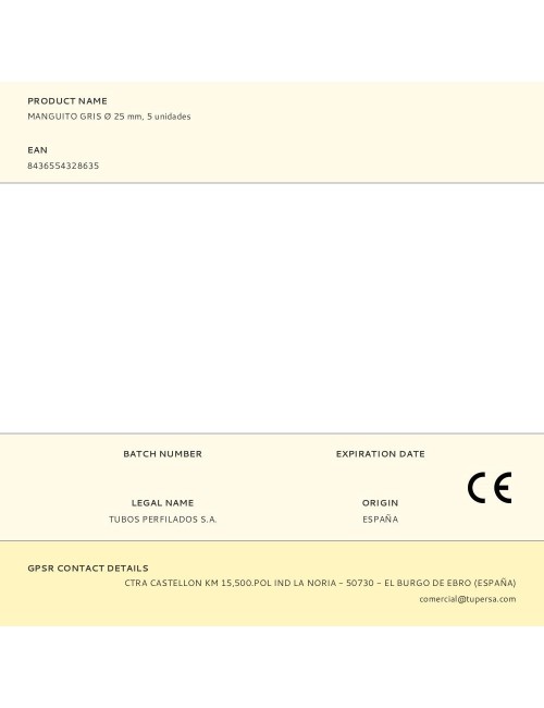 Manguito gris ø 25 mm, 5 unidades