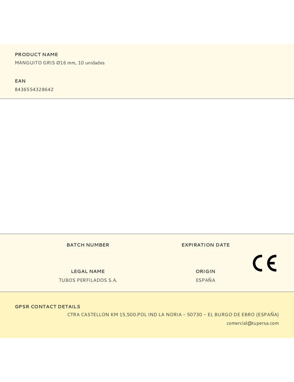 Manguito gris ø16 mm, 10 unidades