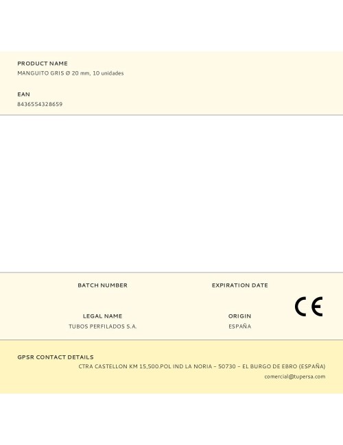 Manguito gris ø 20 mm, 10 unidades