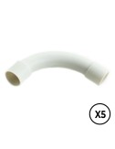 Manguito pvc curvado a 90° ø 16 mm, gris, 5 unidades
