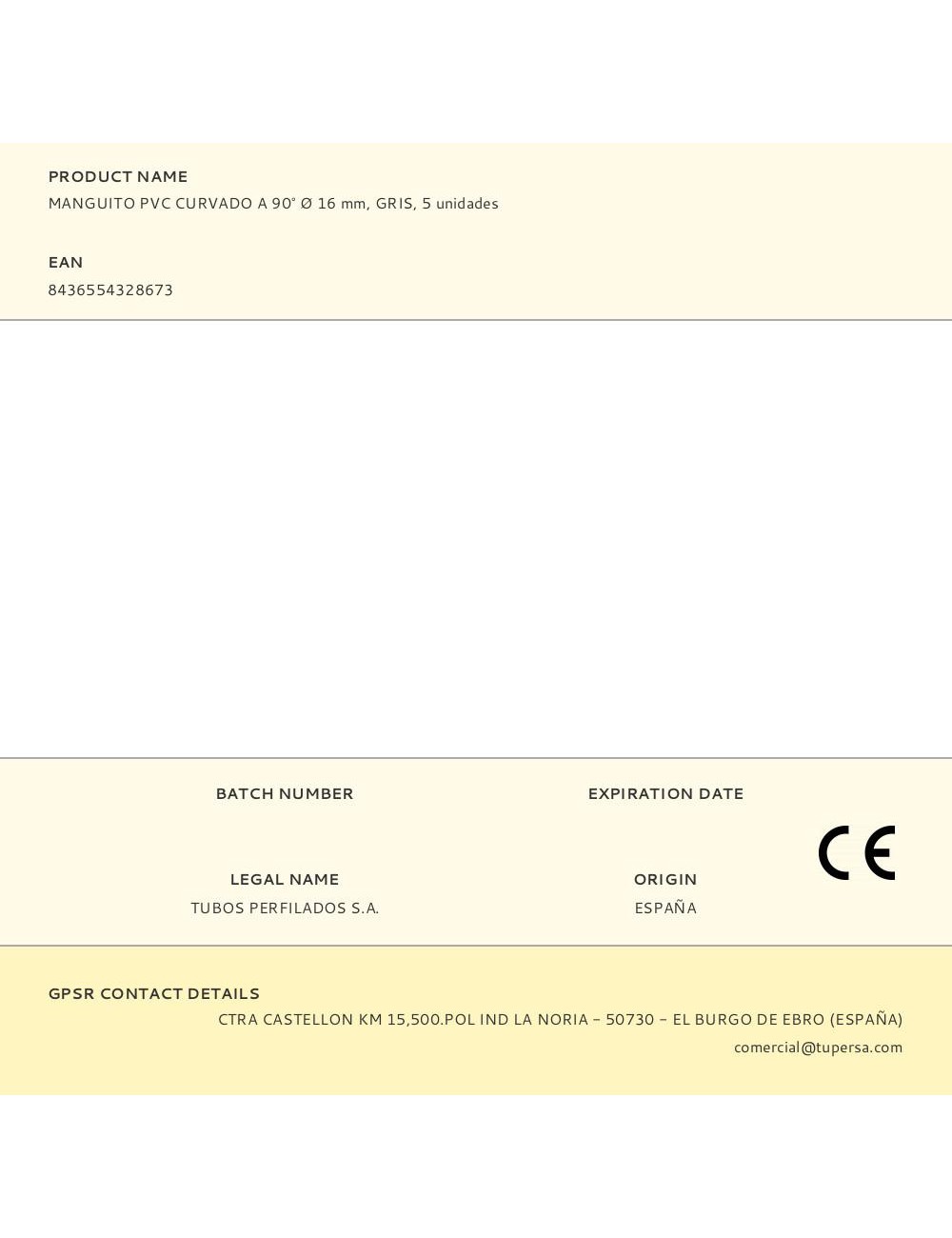 Manguito pvc curvado a 90° ø 16 mm, gris, 5 unidades