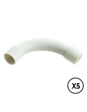 Manguito pvc curvado a 90° ø 25 mm, gris, 5 unidades
