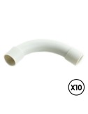 Manguito pvc curvado a 90° ø 25 mm, gris, 10 unidades