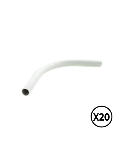 Curva rígida pvc ø 16 mm, gris, 20 unidades