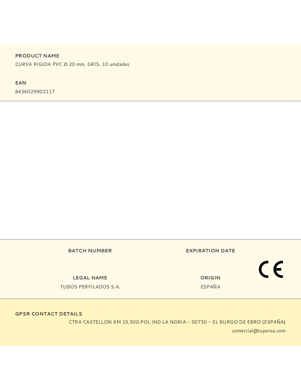 Curva rigida pvc ø 20 mm, gris, 10 unidades