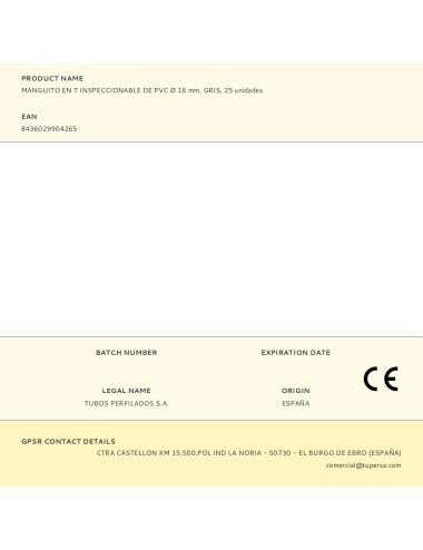 Manguito en t inspeccionable de pvc ø 16 mm, gris, 25 unidades