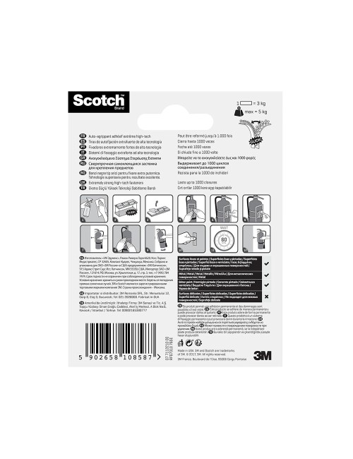 Tira de autofijación extreme negra máx 5 kg 25x76mm, 2 uds