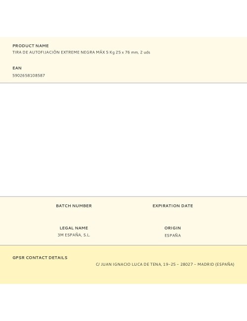 Tira de autofijación extreme negra máx 5 kg 25x76mm, 2 uds