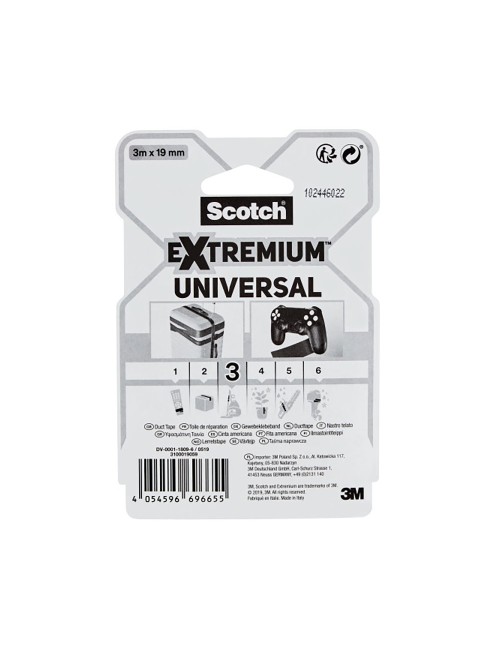 Cinta americana extremium 3 universal, negra 19 mm x 3 m