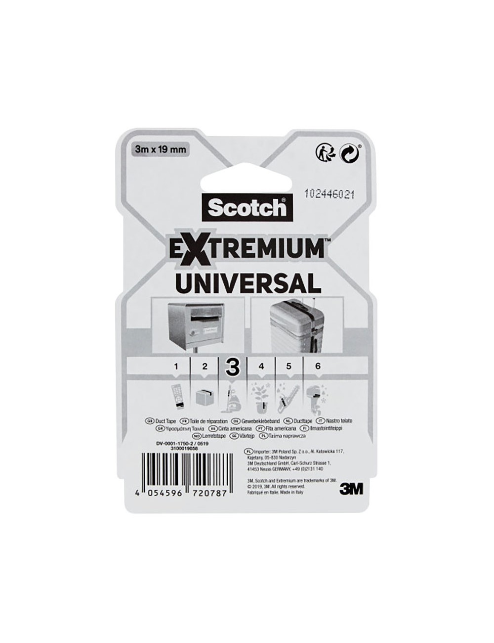 Cinta americana extremium 3, universal, gris 19 mm x 3 m