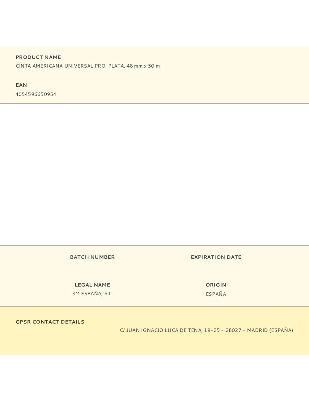 Cinta americana universal pro, plata, 48 mm x 50 m