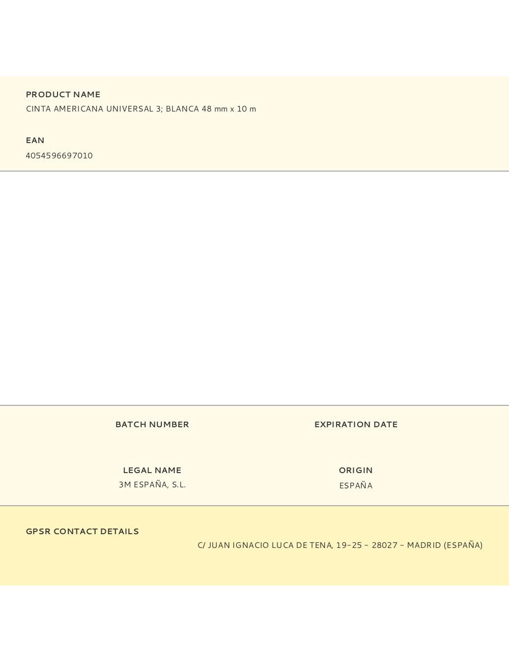 Cinta americana universal 3 blanca 48 mm x 10 m