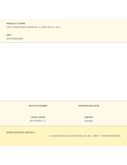 Cinta americana universal 3 gris 48 mm x 10 m