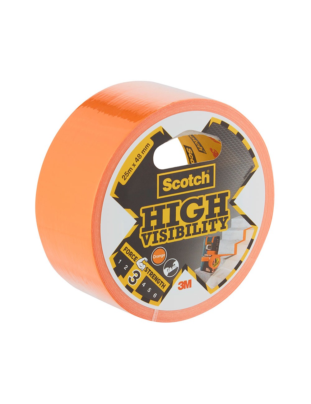 Cinta americana naranja alta visibilidad 3 48 mm x 25 m