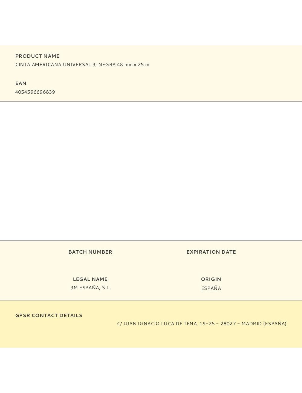 Cinta americana universal 3 negra 48 mm x 25 m