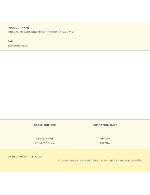 Cinta americana universal 3 negra 48 mm x 25 m