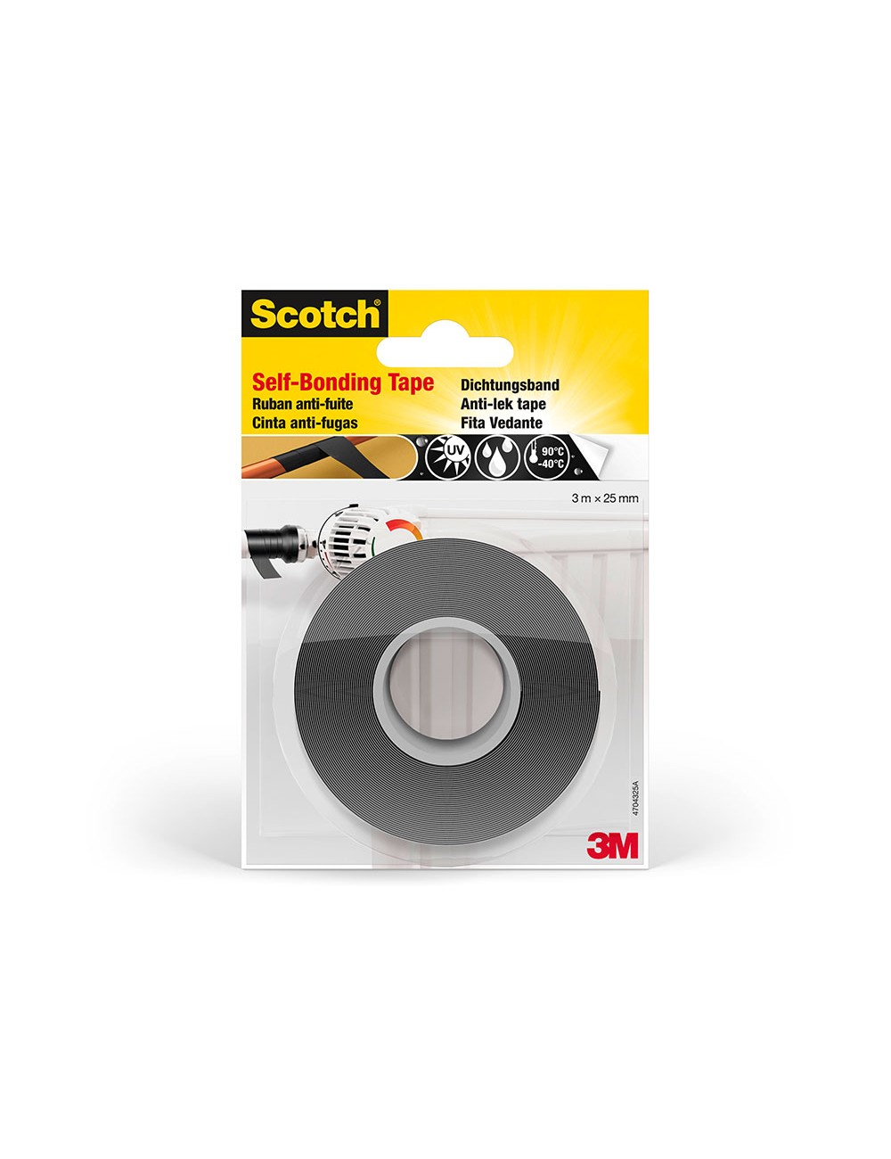 Cinta autosellante para reparaciones negra 25 mm x 3 m