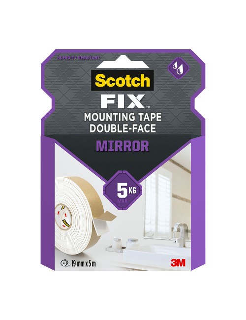 Cinta doble cara montaje espejos máx 5 kg 19mmx5m