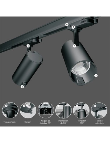 Foco proyector ia 30 w 2700 k - 6500 k 24° negro