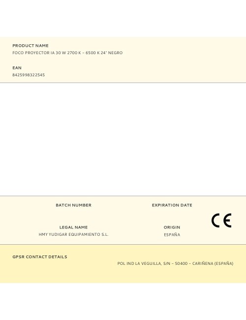 Foco proyector ia 30 w 2700 k - 6500 k 24° negro
