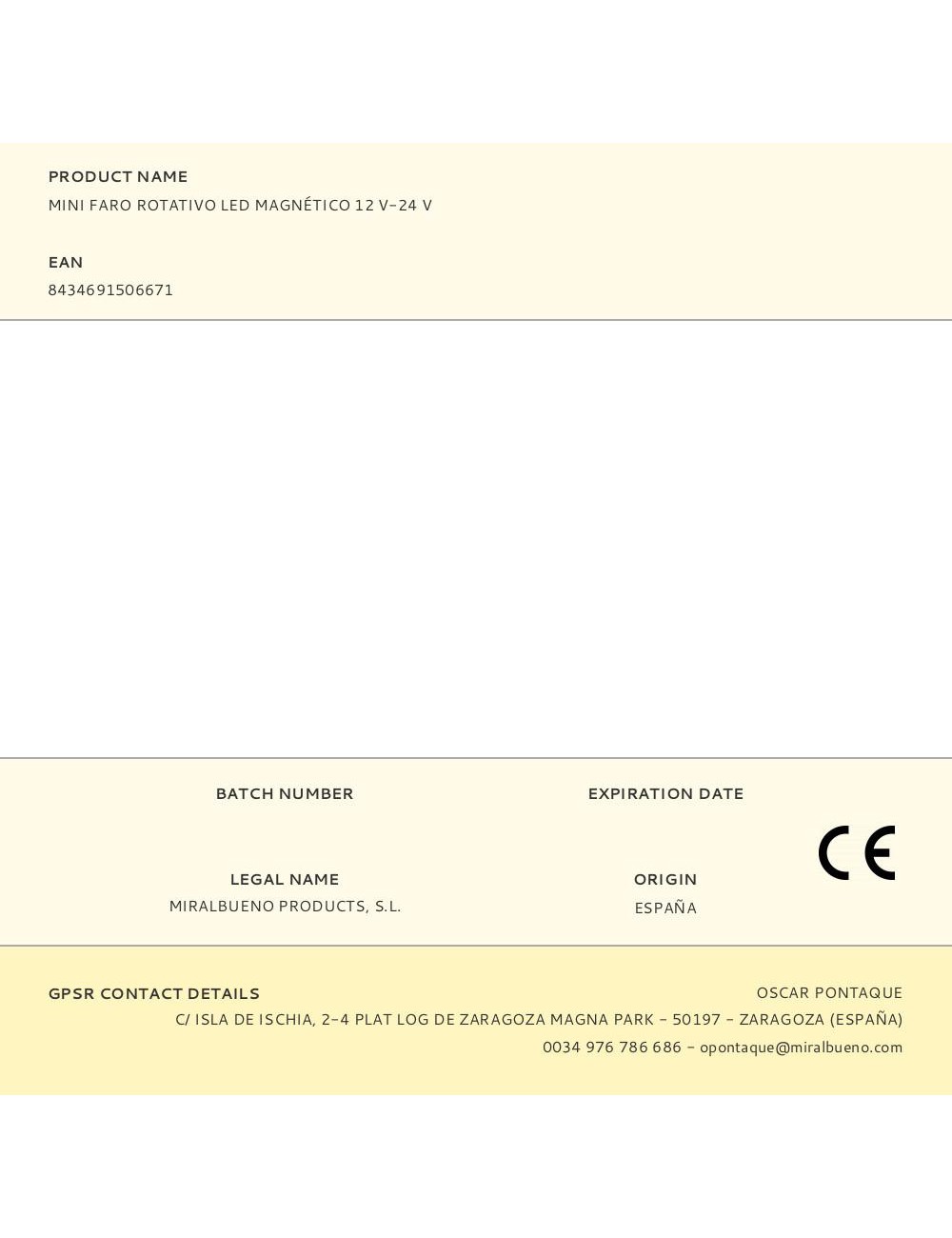 Mini faro rotativo led magnético 12 v-24 v