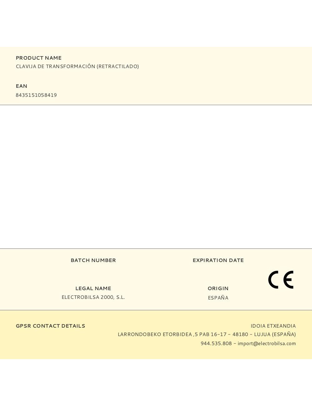 Clavija de transformación (retractilado)