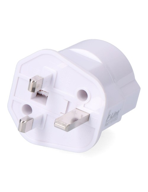 Clavija transformación ingles-eu, blanca, 70 x 50 mm (retractilado)