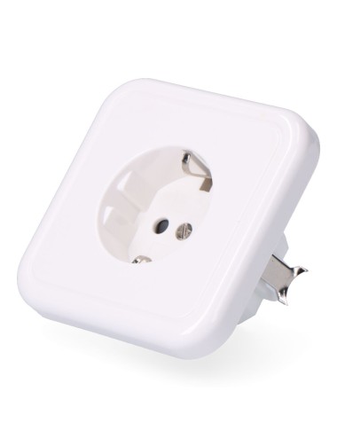 Base t/t empotrar tipo schuko 10/16 a 250 v, blanca (retractilado)