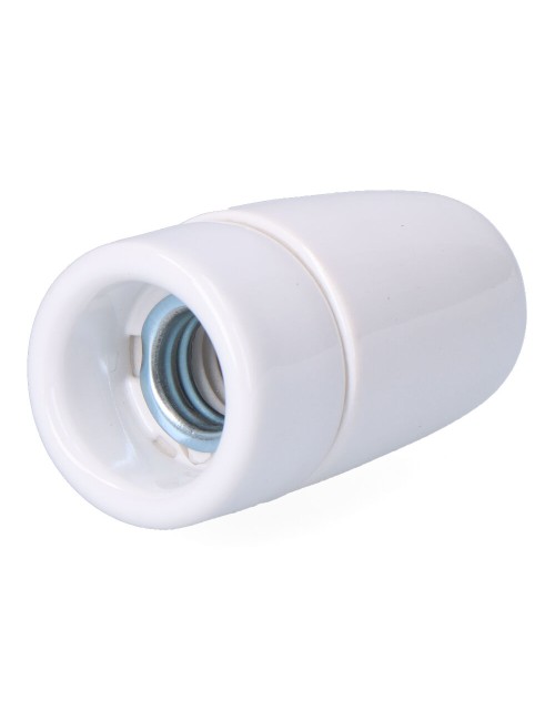 Portalámparas cerámico vintage e14, 60 w 250 v, blanco, ø35 x 60 mm (retractilado)