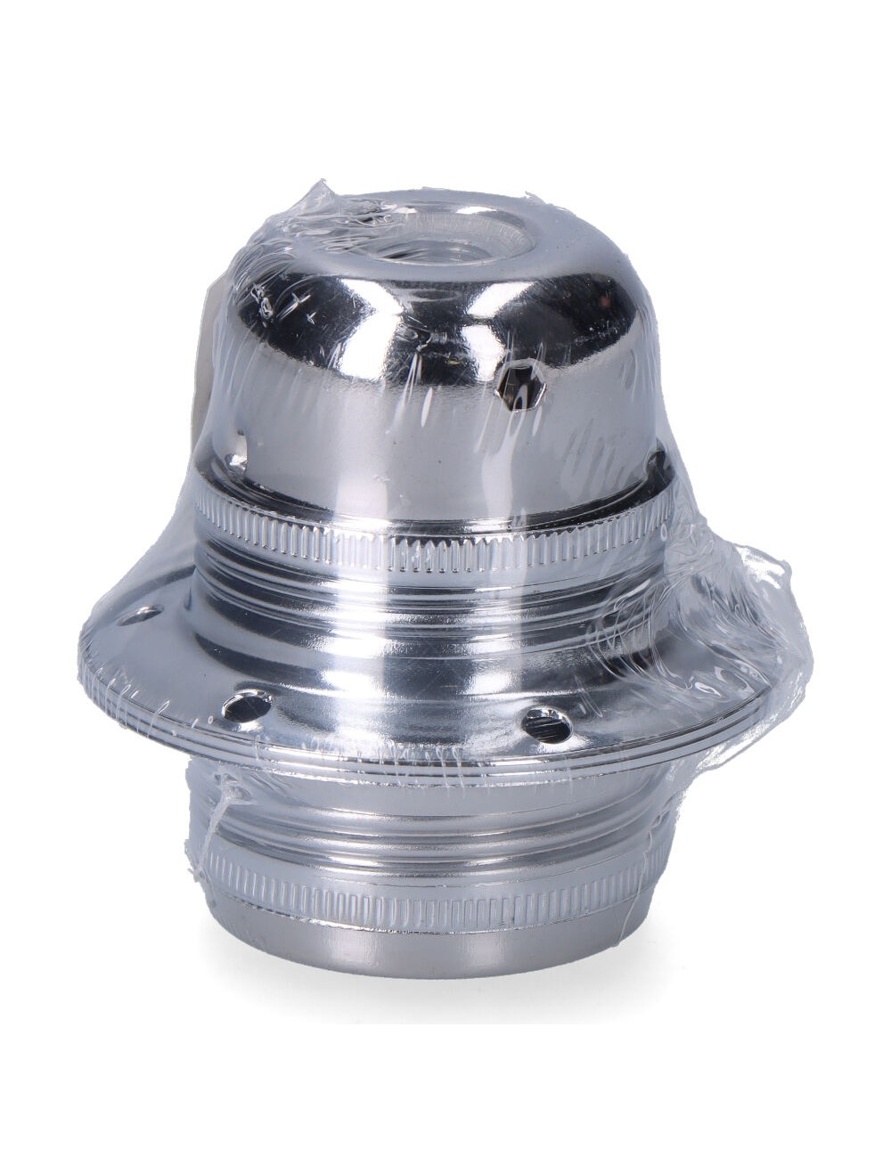 Portalámparas e27 metálico, 100 w 250 v, plata, ø60 x 40 mm (retractilado)