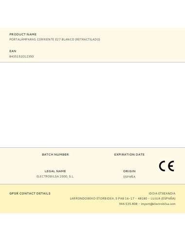 Portalámparas corriente e27 blanco (retractilado)