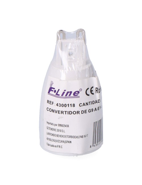 Convertidor de g9 a e14, 2 a 230 v, blanco, ø30 x 57 mm (retractilado)