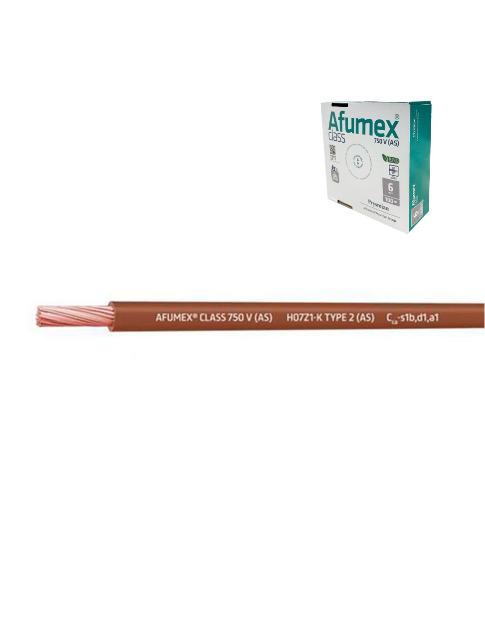 Cablecillo h07z1-k(as) 6,0 mm marron euro/m