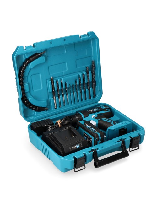 Kit taladro percutor / atornillador 20 v con bateria 2.0ah y cargador. 20,5 x 22 cm