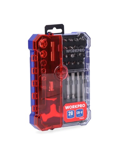 Juego de puntas y vasos con mini mango carraca t, 28 piezas