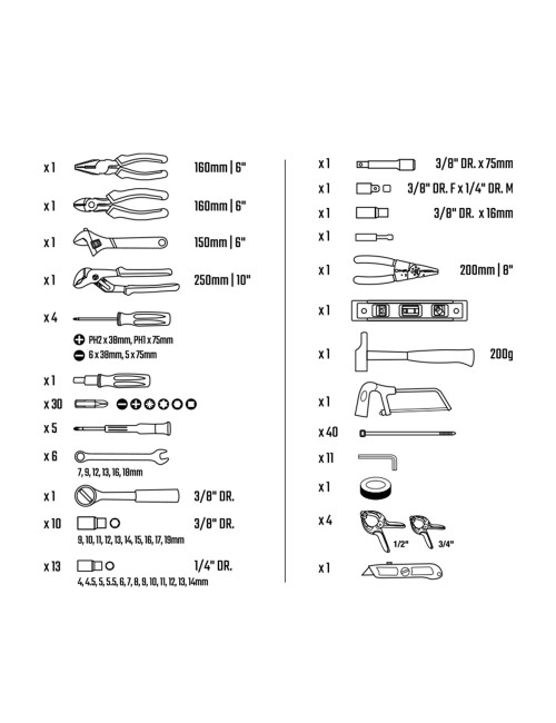 Juego de herramientas 139 piezas