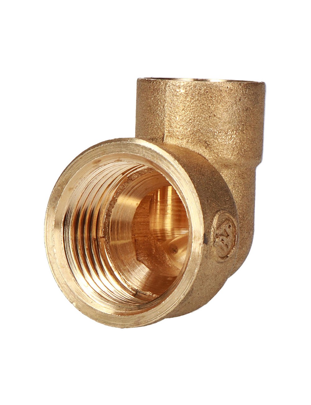 Codo hembra 90 1/2" x 15 mm latón