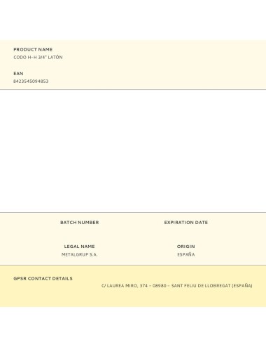 Codo h-h 3/4" latón