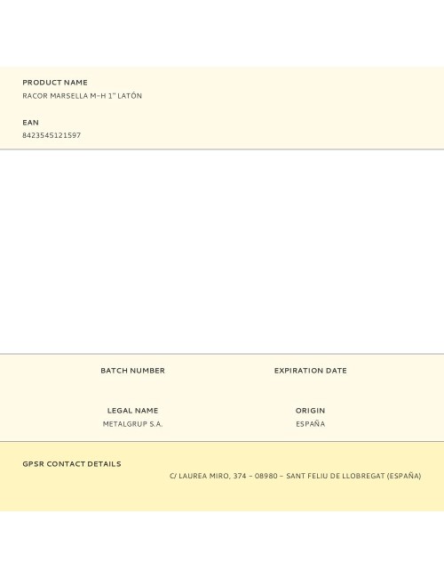 Racor marsella m-h 1" latón