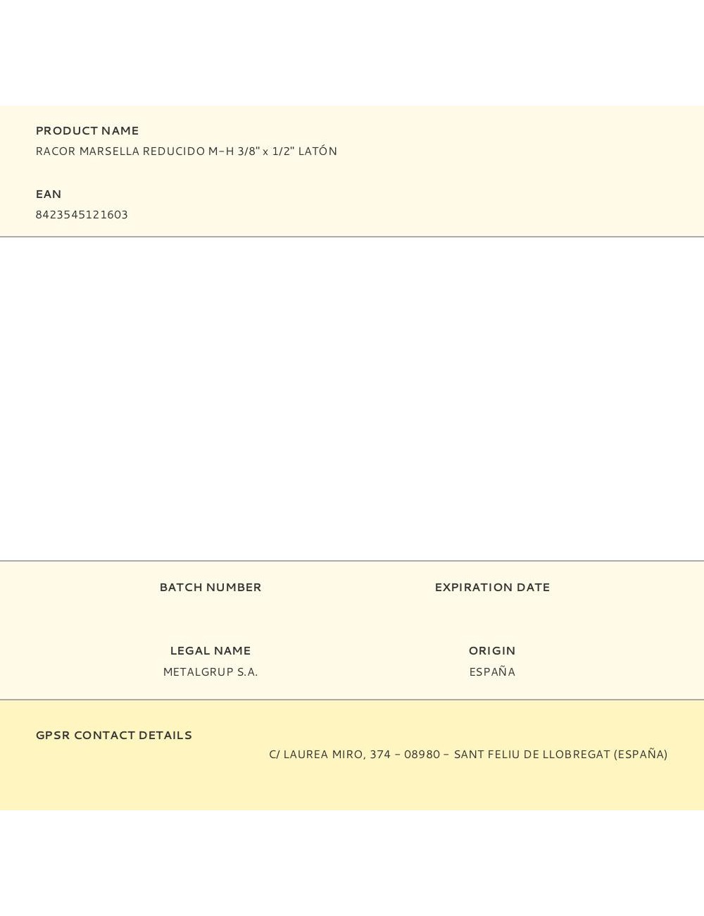 Racor marsella reducido m-h 3/8" x 1/2" latón